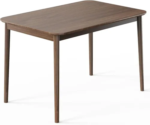 Vista 10 de Giantex Mesa de comedor para 4, mesa de cocina rectangular de 48 pulgadas con patas de madera de goma maciza y mesa espaciosa, mesa de comedor
