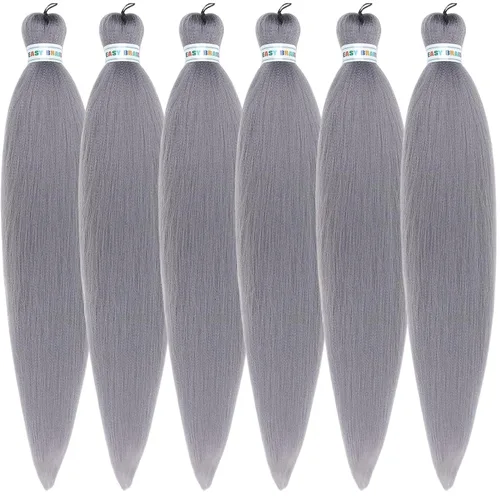 Vista 200 de Leticia - Cabello estirado para trenzar, color negro, 16 pulgadas, paquetes de 6