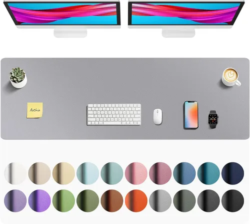 Vista 739 de Aothia Protector de escritorio de cuero, alfombrilla para mouse, alfombrilla de escritorio de oficina, 31.5 x 15.7 pulgadas, secante de escritorio