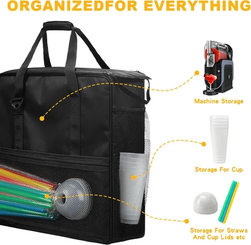 Vista 6 de Protective Slush Machine Cover Travel Friendly Storage Pockets for Cups Supplies Portable Blender Storage Bag