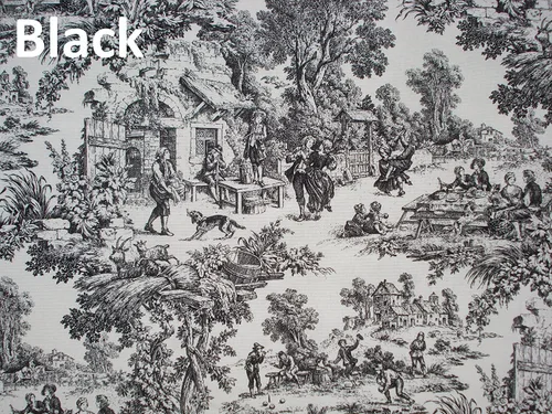 Vista 4 de Victoria Park Toile Cenefa de Cortina de Ventana Estilo Sastre, Negro