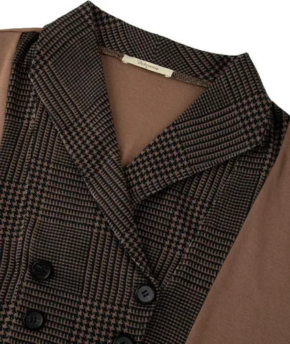 Vista 3 de Bebonnie Sudaderas casuales de manga larga con cuello en V para mujer con botones