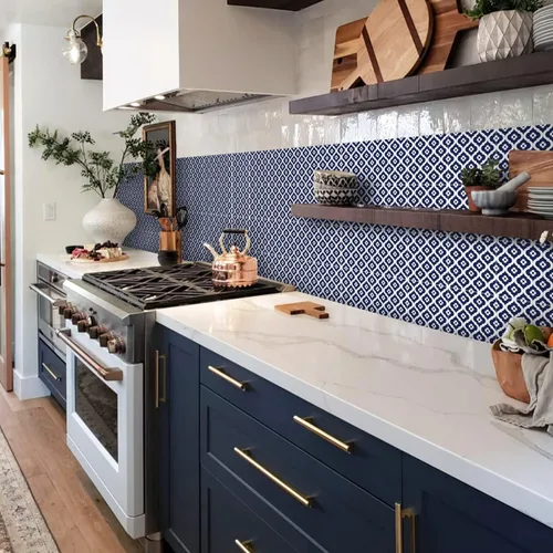 Vista 4 de Alwayspon Adhesivos de transferencia de azulejos de vinilo esmerilado para despegar y pegar, calcomanías autoadhesivas para azulejos de pared