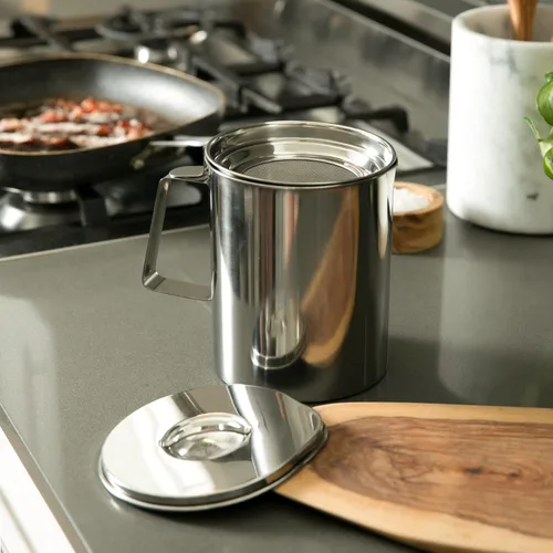 Vista 4 de RSVP International Endurance - Olla de acero inoxidable para freidora, 6 tazas, para aceite de cocina, grasas, aceites de oliva, aceite de coco