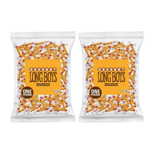 ATKINSON’S – Long Boys Coconut – Creamy Caramels Infused with Real Coconut Flakes – Gluten Free, Kosher – 2 lbs