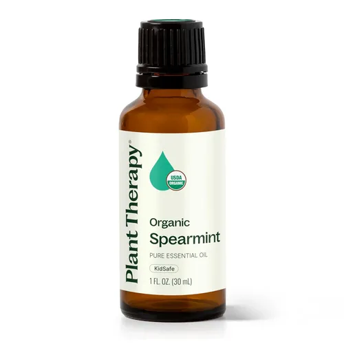 Plant Therapy Aceite esencial de menta verde orgánico certificado por USDA, 1.0 fl oz (1 onza), 100% puro, sin diluir, grado terapéutico