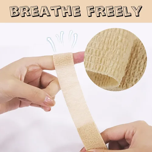 Vista 4 de Paquete de 8 cintas adhesivas autoadhesivas de 1 x 5 yardas para atletismo, muñeca, tobillo, rodillas, mascotas (negro)