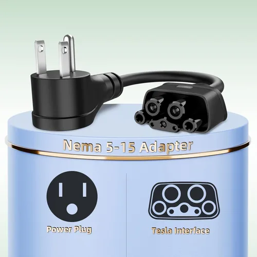 Vista 3 de Adaptador para Tesla NEMA 5-15, adaptador de carga rápida Neme-5-15 de 12 amperios máximo para Tesla Model S 3 X Y para cargar en secadora de 4