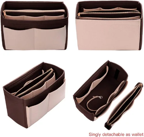 Vista 3 de ZTUJO Purse Organizer Insert, Felt Bag Organizer with Metal Zipper, Handbag & Tote Shaper, For Speedy Neverfull Tote, 7 Sizes