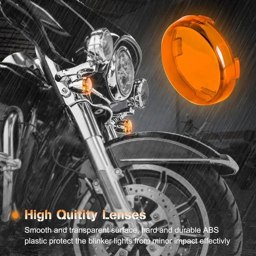 Vista 2 de NTHREEAUTO - Juego completo de cubiertas de lentes de luz de señal de giro para Harley Sportster Street Glide Road King Softail, ámbar, rojo