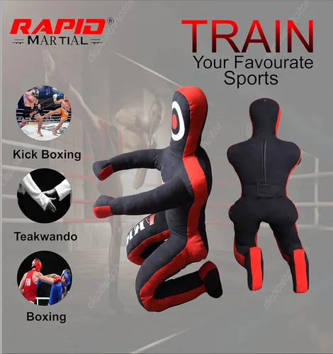 Vista 2 de Maniquí de presentación de MMA Grappling para entrenamiento de autodefensa BJJ Jiu Jitsu Punching Dummies (sentado 5 pies/60 pulgadas), sin relleno