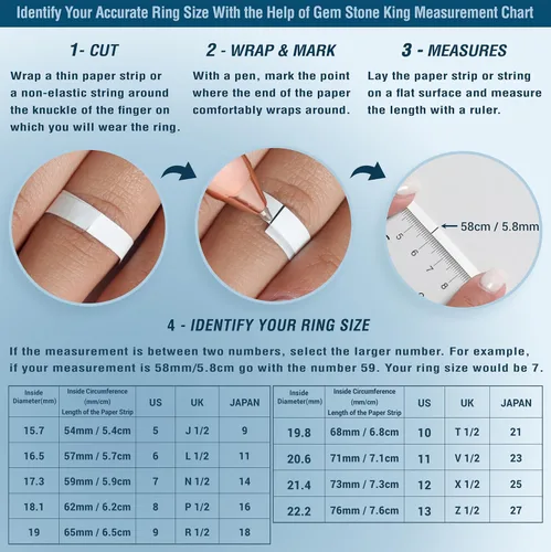 Vista 7 de Gem Stone King Anillo de compromiso de plata de ley 925 con topacio azul suizo para mujer