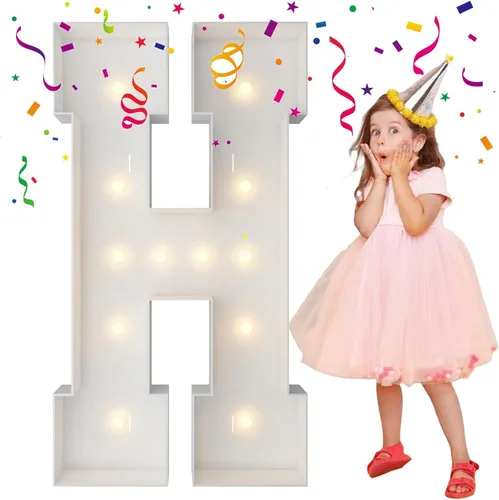 Vista 73 de Letras iluminadas de marquesina de 4 pies, letras grandes de marquesina, marco de globos de mosaico, letras grandes para decoración de compromiso