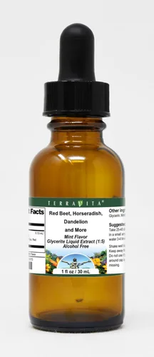TerraVita Extracto líquido de glicerita complejo hepático (1:5) - sabor a menta (1 oz, ZIN: 523615)