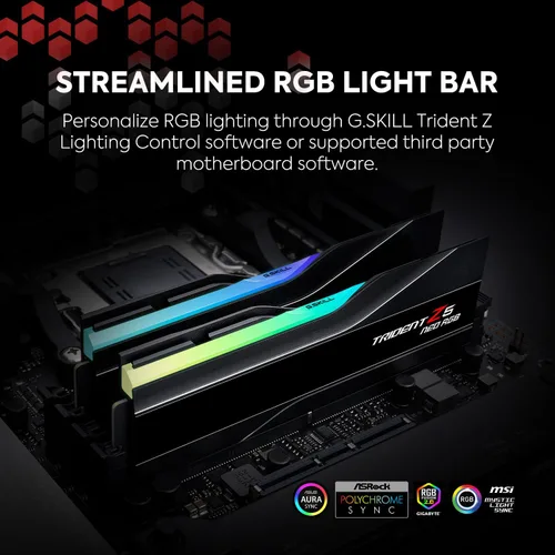Vista 3 de G.SKILL Trident Z5 Neo RGB Series DDR5 RAM (AMD Expo e Intel XMP 3.0) 32GB (2x16GB) 6000MT/s CL36-36-36-96 1.35V Memoria de computadora