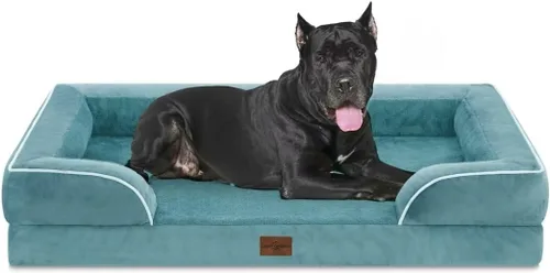 Vista 127 de Comfort Expression - Cama ortopédica para perros medianos de 30x20 pulgadas, cama impermeable de espuma de huevera para mascotas medianas