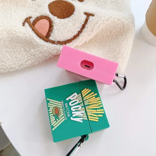 Vista 6 de Funda compatible con AirPods Pro/Pro 2, creativa y divertida caja de galletas con sabor a té verde, elegante protección de auriculares de silicona