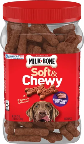 Vista 16 de Milk-Bone Golosinas suaves y masticables Mini para perros, pollo, 18 onzas Hechas con pechuga de pollo real