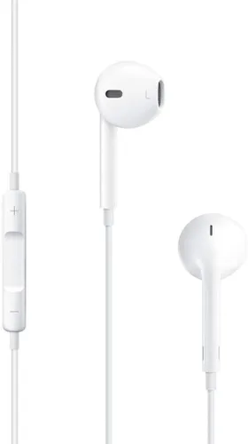 Apple EarPods - Auriculares intrauditivos con micrófono y auriculares remotos, color blanco con adaptador de conector Lightning a 0.138 in (renovado)