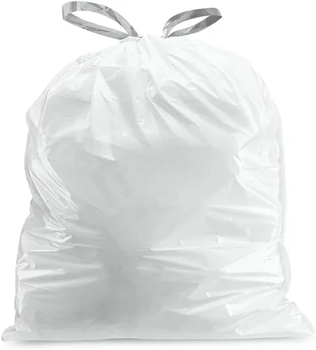 Vista 3 de Plasticplace Bolsas de basura de ajuste personalizado, compatibles con simplehuman Code F (100 unidades) forros de basura blancos con cordón de 6.5