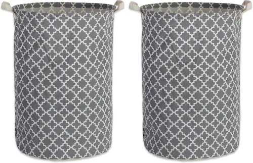 Vista 13 de DII Laundy Collection, cubo plegable recubierto de polietileno, celosía aguamarina, cesta para la ropa sucia