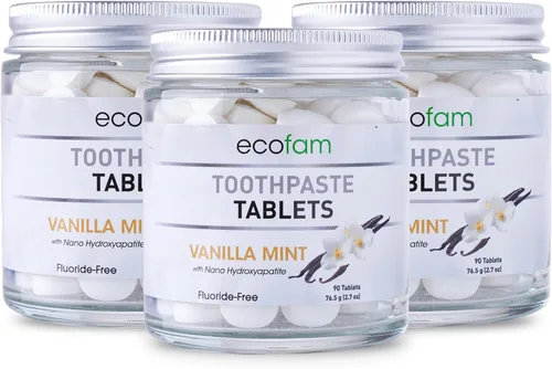 Vista 13 de Pastillas de pasta de dientes – Canela Pastillas masticables de pasta de dientes de hidroxiapatita nano Sin fluoruro 90 pastillas