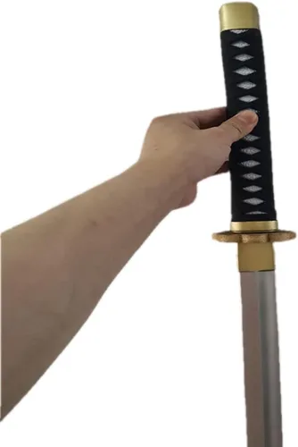 Vista 4 de damdos Espada Katanoa de 40 pulgadas para Halloween, espada de arma de cosplay, espada Rorono de goma sintética, espadas samurái, regalos