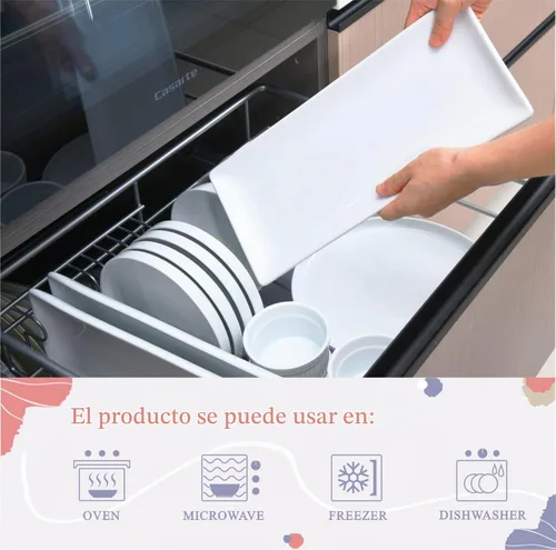Vista 6 de Miicol Juego de 3 platos de porcelana para servir, bandejas grandes de 14
