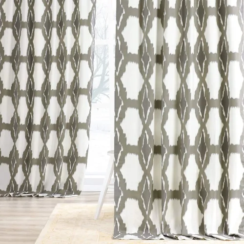 Vista 2 de HPD Half Price Drapes Cortinas estampadas de algodón de 84 pulgadas de largo (1 panel), cortinas de oscurecimiento de habitación para dormitorio