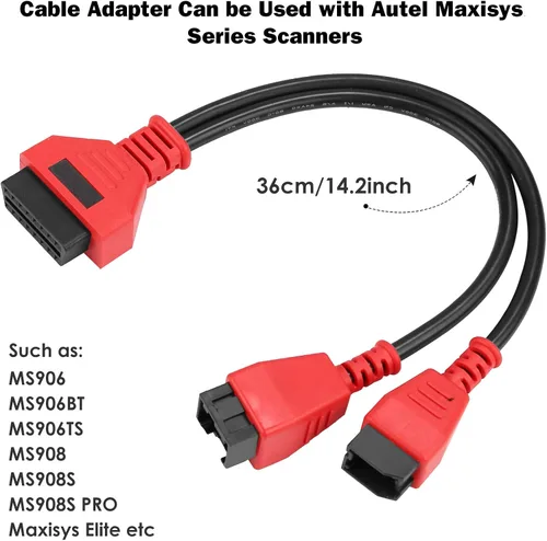 Vista 3 de Adaptador de Cable TTXSPP para Conector de Cable de Programación Chrysler 12+8 para Autel DS808 Maxisys Cable de Prueba Principal para Autel DS808