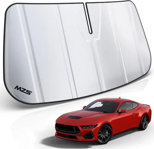 Vista 10 de MZS Parasol para parabrisas compatible con el modelo 3 2018-2026, parasol plegable para ventana delantera de automóvil con bolsa de almacenamiento