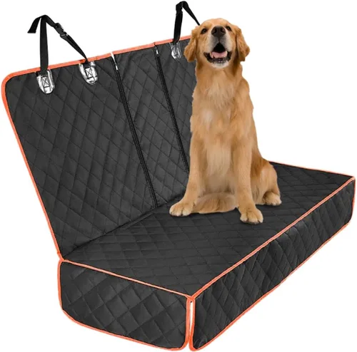 Vista 8 de BESULEN Funda de asiento trasero para perro, impermeable, tipo banca, compatible con reposabrazos y cinturón de seguridad, protector universal