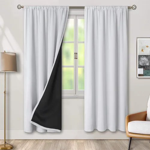 Vista 50 de BGment - Cortinas opacas para sala de estar de 63 pulgadas de largo, juego de 2 paneles, cortinas para oscurecer toda la habitación, cortinas