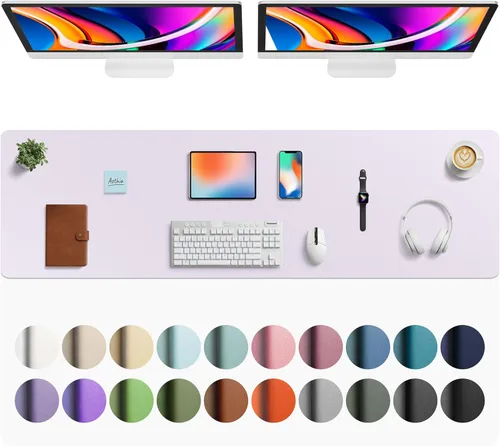 Vista 859 de Aothia Protector de escritorio de cuero, alfombrilla para mouse, alfombrilla de escritorio de oficina, 31.5 x 15.7 pulgadas, secante de escritorio