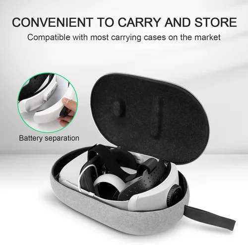 Vista 4 de BUSQUEDA Elite Strap with Dual Magnetic Battery Pack for MetaOculus Quest 2,Twin Replaceable Battery Combo 6000mAh x2 VR Power