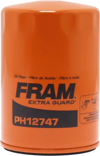 FRAM Extra Guard PH12747 - Filtro de aceite de repuesto giratorio para automóviles, diseñado para cambios de aceite convencionales y sintéticos que