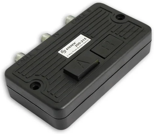 Vista 2 de STEREN Interruptor de red - Divisor coaxial de 2 vías - Divisor de antena - Interruptor de transferencia manual - Divisor de cable coaxial de 2 vías