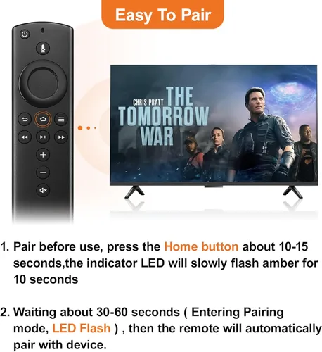 Vista 3 de Control remoto de voz de repuesto apto para Fire Smart TV Stick (2ª generación/3ª generación), Stick (HD/4K Max/4K/Lite), TV Cube, Smart TV