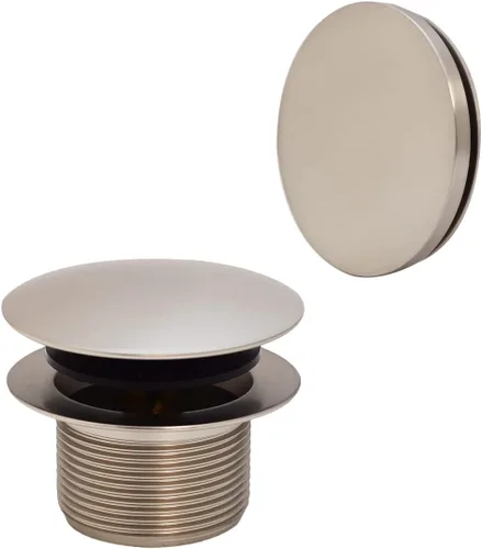 Vista 20 de Westbrass D398RK-12A Tapón de drenaje de bañera con punta de hongo de rosca gruesa NPSM de 1-1/2 pulgadas con placa frontal de desbordamiento Bronce