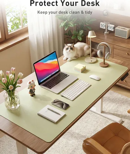 Vista 51 de Aothia Protector de escritorio de cuero, alfombrilla para mouse, alfombrilla de escritorio de oficina, 31.5 x 15.7 pulgadas, secante de escritorio