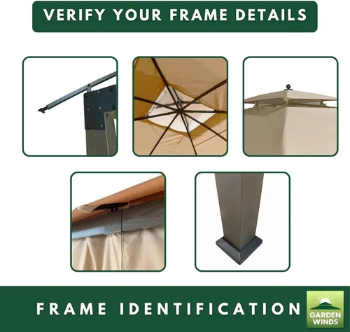 Vista 6 de Garden Winds Cubierta superior reforzada RipLock 350 de repuesto compatible con modelos de cenador Broyhill Eagle Brooke Ashford de 10 x 12 pies