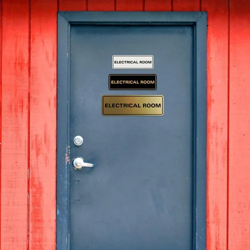 Vista 3 de All Quality Letrero eléctrico estándar para habitación, negro, pequeño (paquete de 5)