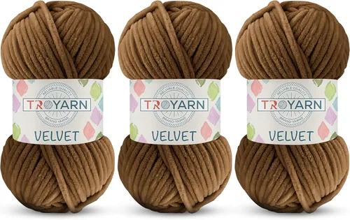 Vista 20 de Hilo de Chenilla para Ganchillo - 100g (121m), Hilo Suavísimo y Esponjoso, Perfecto para Mantas de Bebé y Amigurumi, Tamaño 6