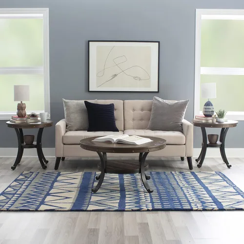 Vista 9 de Powell Muebles Franklin - Mesa de cóctel, pequeña, multicolor, marrón/negro