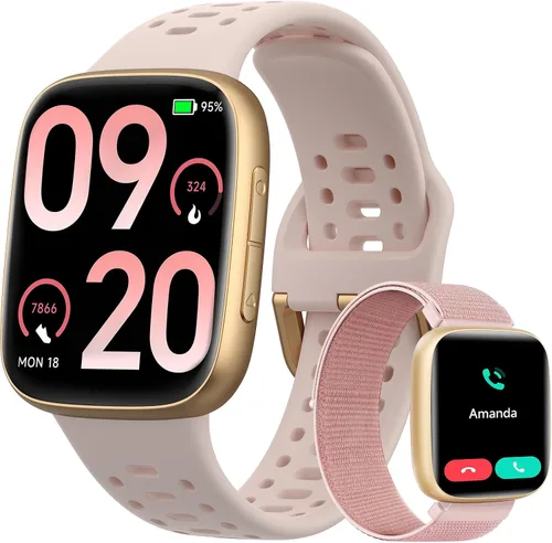 Vista 8 de Smart Watches for Men Android iPhone (2 Bands), [1.85" AMOLED Screen] Smartwatch Fitness Tracker 3ATM Waterproof with Bluetooth Calls, AI Control