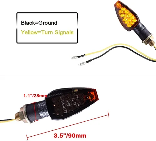 Vista 3 de DREAMIZER 4 unids universal motocicleta LED intermitentes luces intermitentes luces intermitentes luz ámbar compatible con Yamaha MT03 MT07 MT09