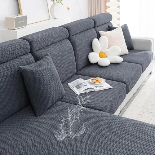 Vista 18 de Smiry - Fundas impermeables para cojines de sofá, fundas de cojín de sofá de jacquard elásticas y gruesas, protector de muebles elástico lavable