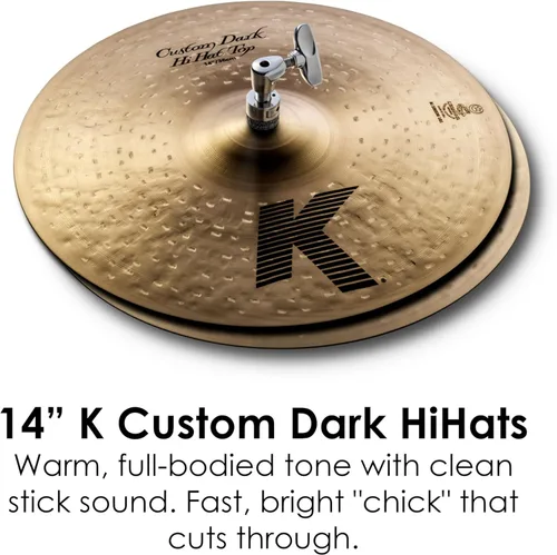 Vista 3 de Avedis Zildjian Company K Custom Dark - Paquete de platillos (4 piezas)