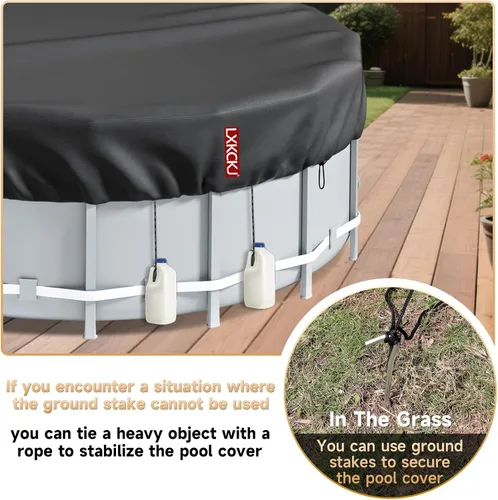 Vista 5 de LXKCKJ Cubierta de Piscina Redonda de 6 Pies, Cubiertas Solares para Piscinas Sobre el Suelo, Cubiertas de Piscina de Tanque de Almacenamiento