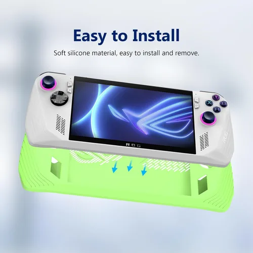 Vista 6 de Silicone Protective Case for ASUS Rog Ally, Silicone Case Anti-Slip Shockproof Cover for ASUS Rog Ally Gaming Console with Non-Slip Thumb Grips